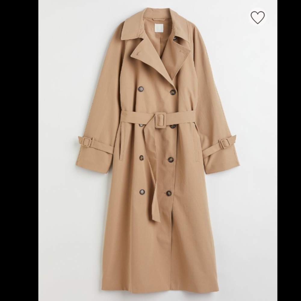 H&M relaxed-fit double-breasted trench-coat (Beige)